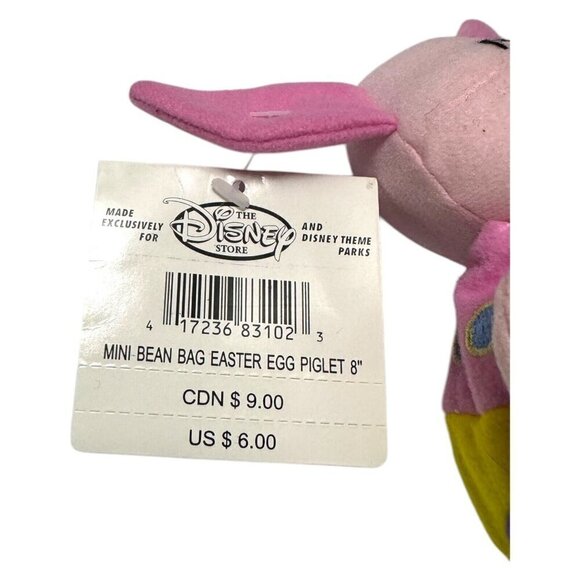 NWT 90s Disney Store EASTER EGG PIGLET Vintage DISNEY Mini Beanie Doll 8" - Picture 3 of 7